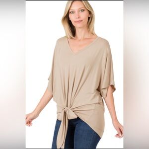 NWOT Zenana Front tie Top